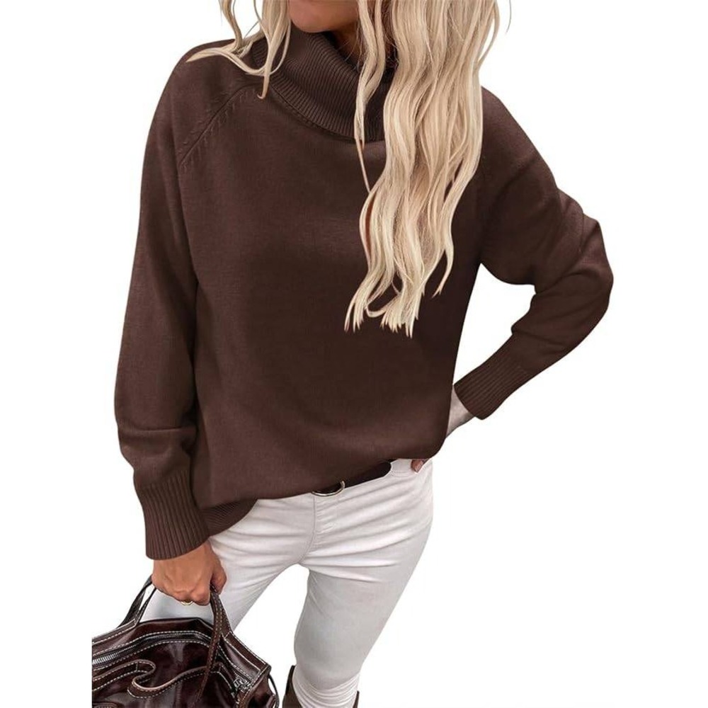 MSRP $26 HEHULL Women's XL Turtleneck Sweater Long Sleeve Knitted Soft Pullover